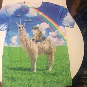 Unisex Cat Llama Graphic Tee